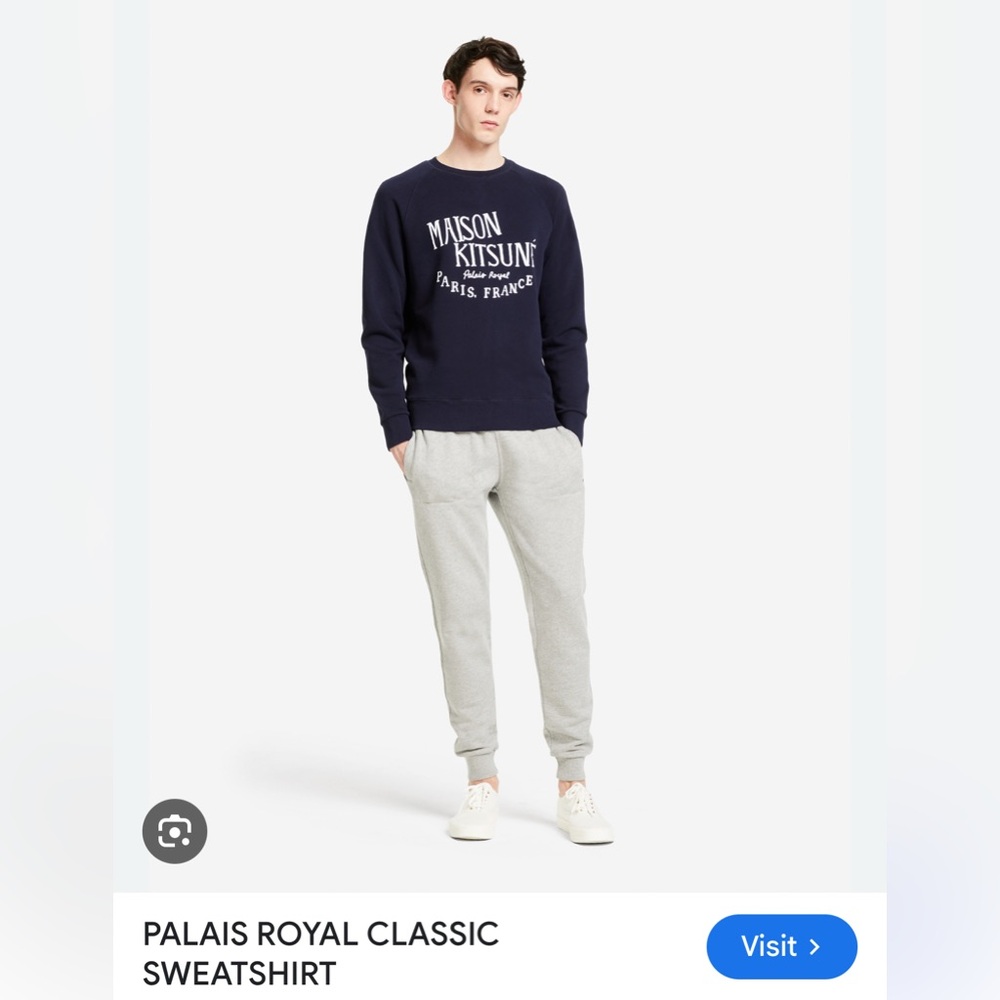 RED AND BLUE maison kitsune palais royal sweatshirt - rare color!